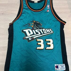 Champion Teal Pistons Basketball Jersey